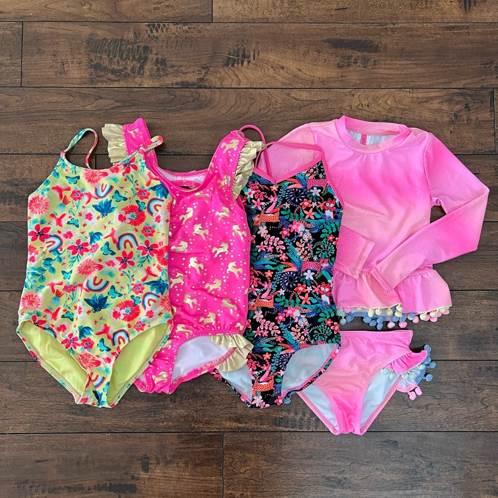 Size 6/6X girls bathing swim suits lot